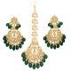 Handcrafted Kundan Earrings And Maang Tikka Jewellery Set